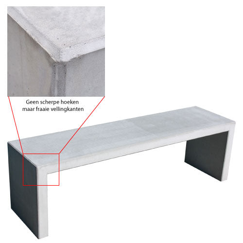geen scherpe hoeken maar mooie afgeronde hoeken en lijnen op de betonnen tuinbankjes van betonfanbriek.nl