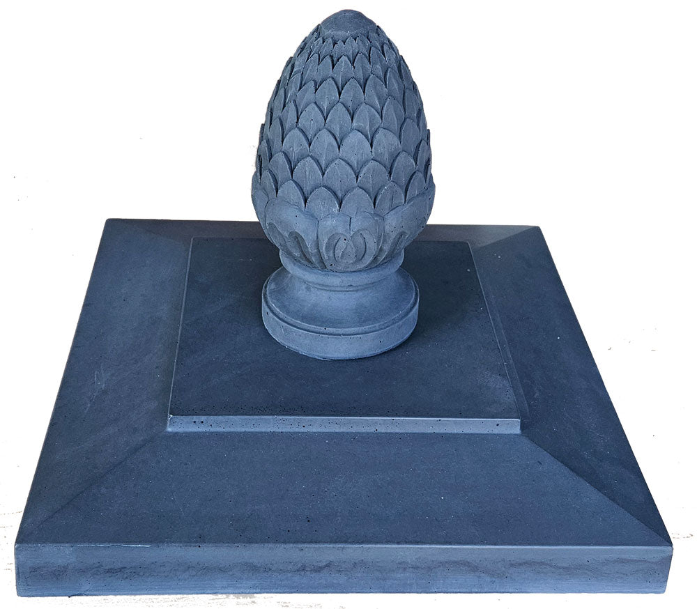 Betonnen Paalkop Dennenappel motief