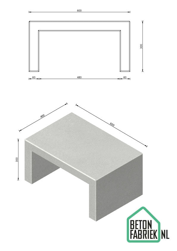 Betonnen Bijzettafel / Zit-element