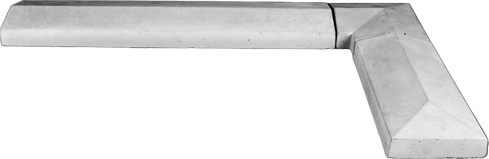 14 cm brede muurafdekker - tussenstuk 61 x 14 cm - 2-zijdig aflopend