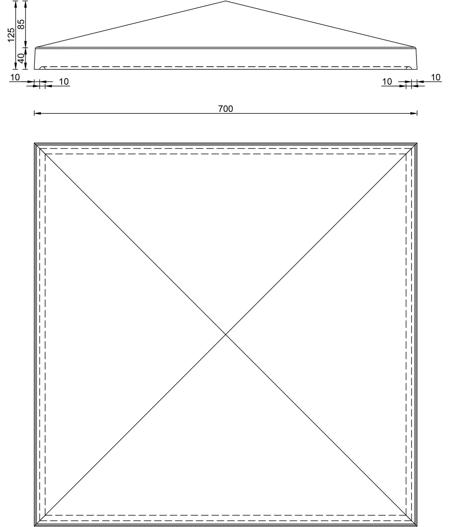 Paalmuts / Penantafdekker Recht 70 x 70 - Betonfabriek.nl