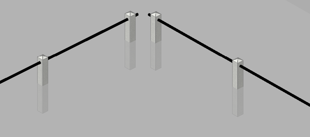 Buizen voor Plantsoenpaal beton - rond 42 mm - zwart gecoat