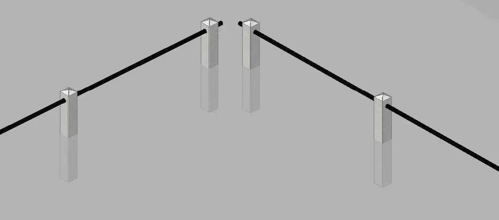 Buizen voor Plantsoenpaal beton - rond 42 mm - zwart gecoat - Betonfabriek.nl