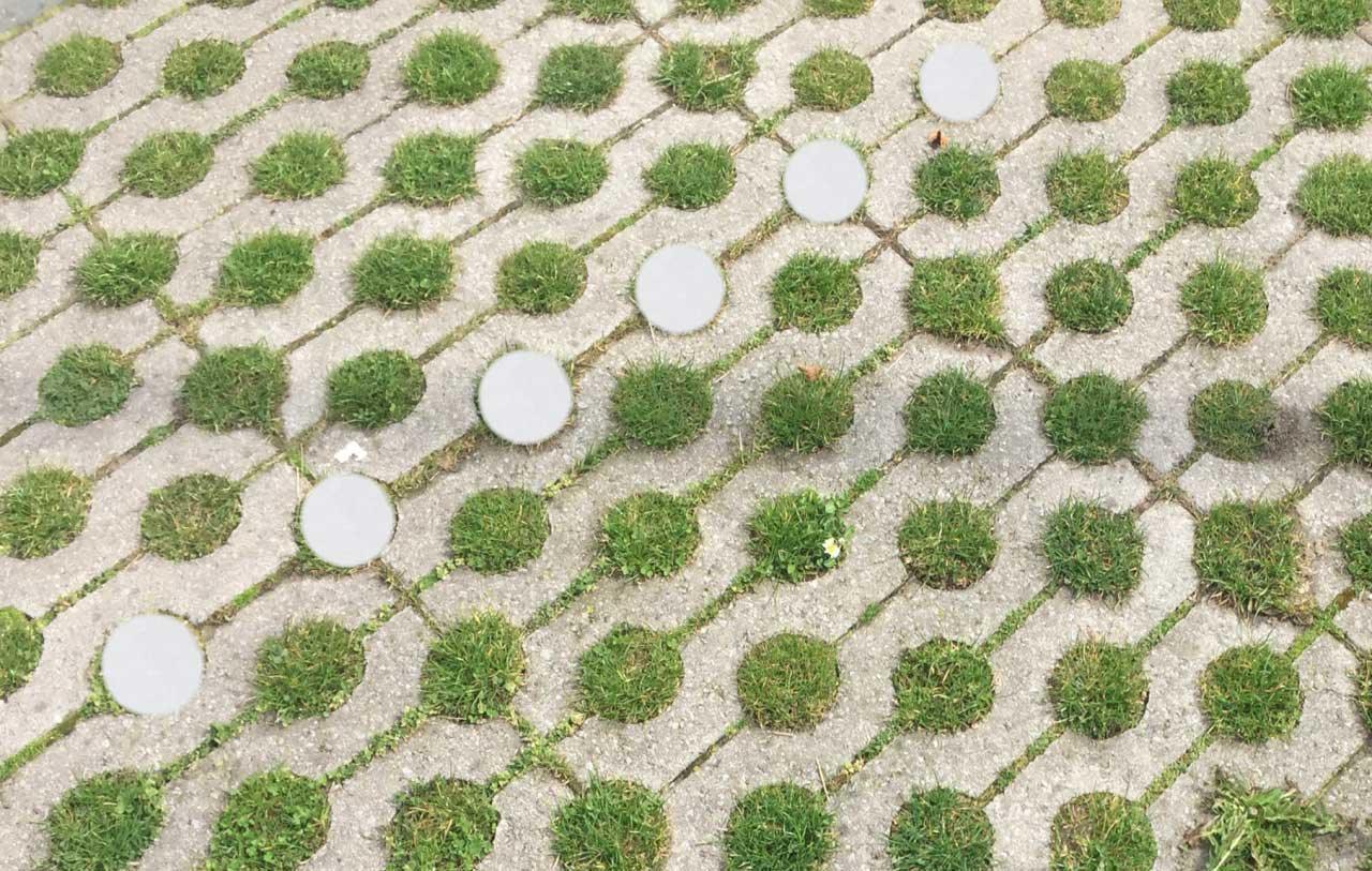 Betonnen Markeringsblokken in Grasbetontegels - 130 x 85 mm - Betonfabriek.nl
