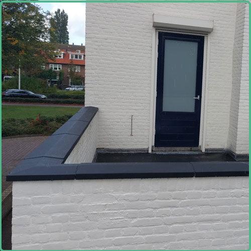 betonnen muurafdekkers - betongrijs - antraciet - grote voorraad - maatwerk mogelijk - betonfabriek.nl