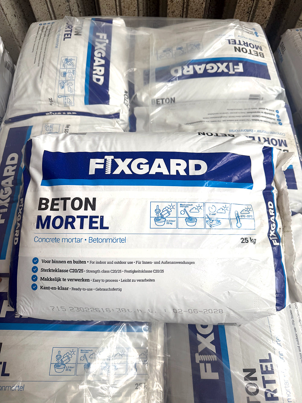 Betonmortel in zak van 25 kg
