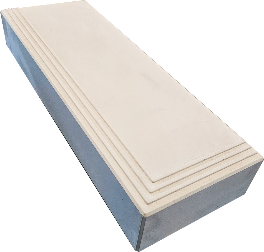 Betonnen Bloktreden - recht en hoek - met anti-slip - 100 x 35 x 15 cm